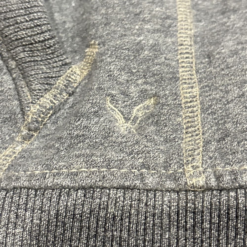 American Eagle Sweater Mens Sz L Cardigan Athletic Fit Gray Button Elbow Patch - Picture 6 of 9